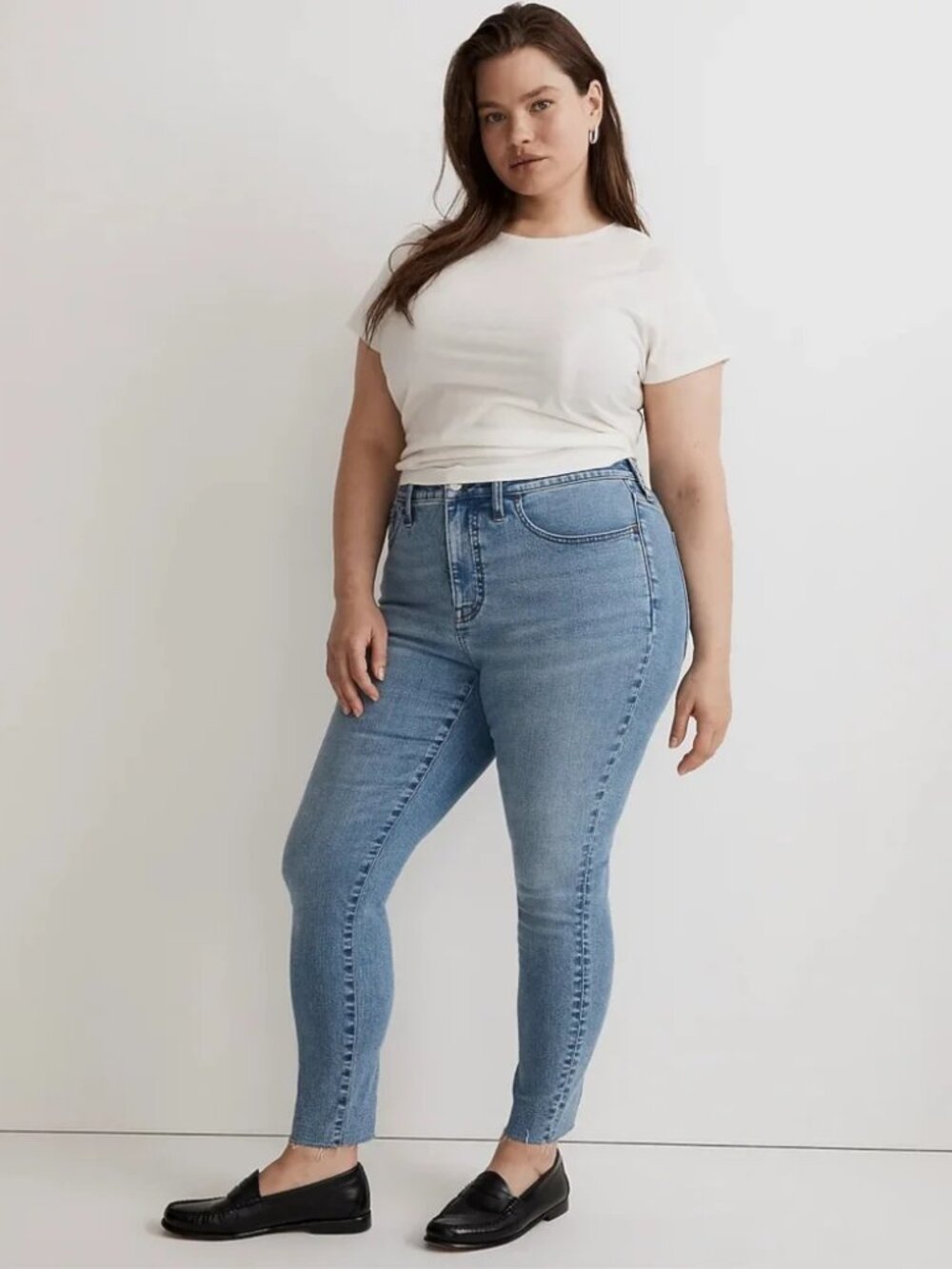 Madewell Curvy Roadtripper Jeans 20W High Rise Raw Hem 90s Inspired Denim